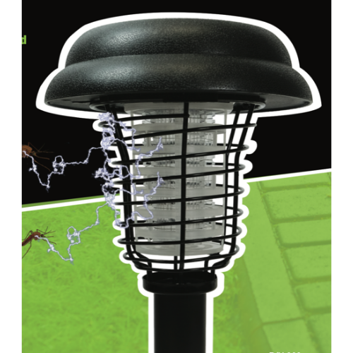 "Outdoor Solar LED Mosquito Stake with attractive contemporary design. Solar Powered and Long battery Life: this mosquito zapper is solar powered. Protective cage around lights lets in mosquitos but not moths & butterflies. Solar panel converts sunlight and charges the battery during the day. At night the lights will light up to 6-8 hours with full charging. Eco-friendly and energy saving mosquito control product. Affordably priced to consumers."