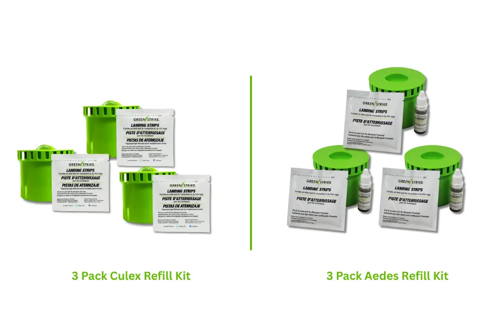 GreenStrike 3 Pack Mosquito Preventer Refill Kits for Culex and Aedes