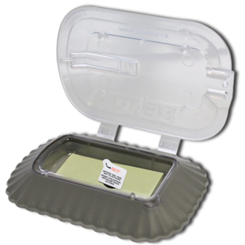 BEAPCO Bed Bug Detection Trap With Lure (4-PACK) with clear lid, rubberized outer rim, and replaceable glue cartridge.