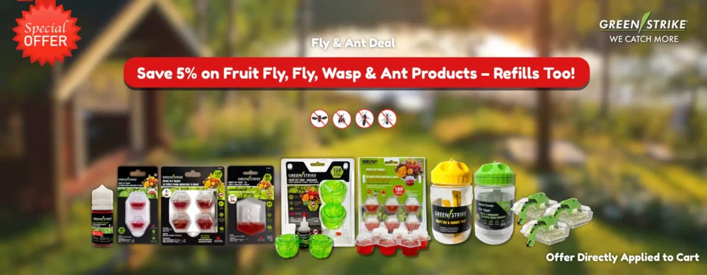 Get 5% off on Fly, Fruit Fly, Wasp and Ant traps. Limited time offer